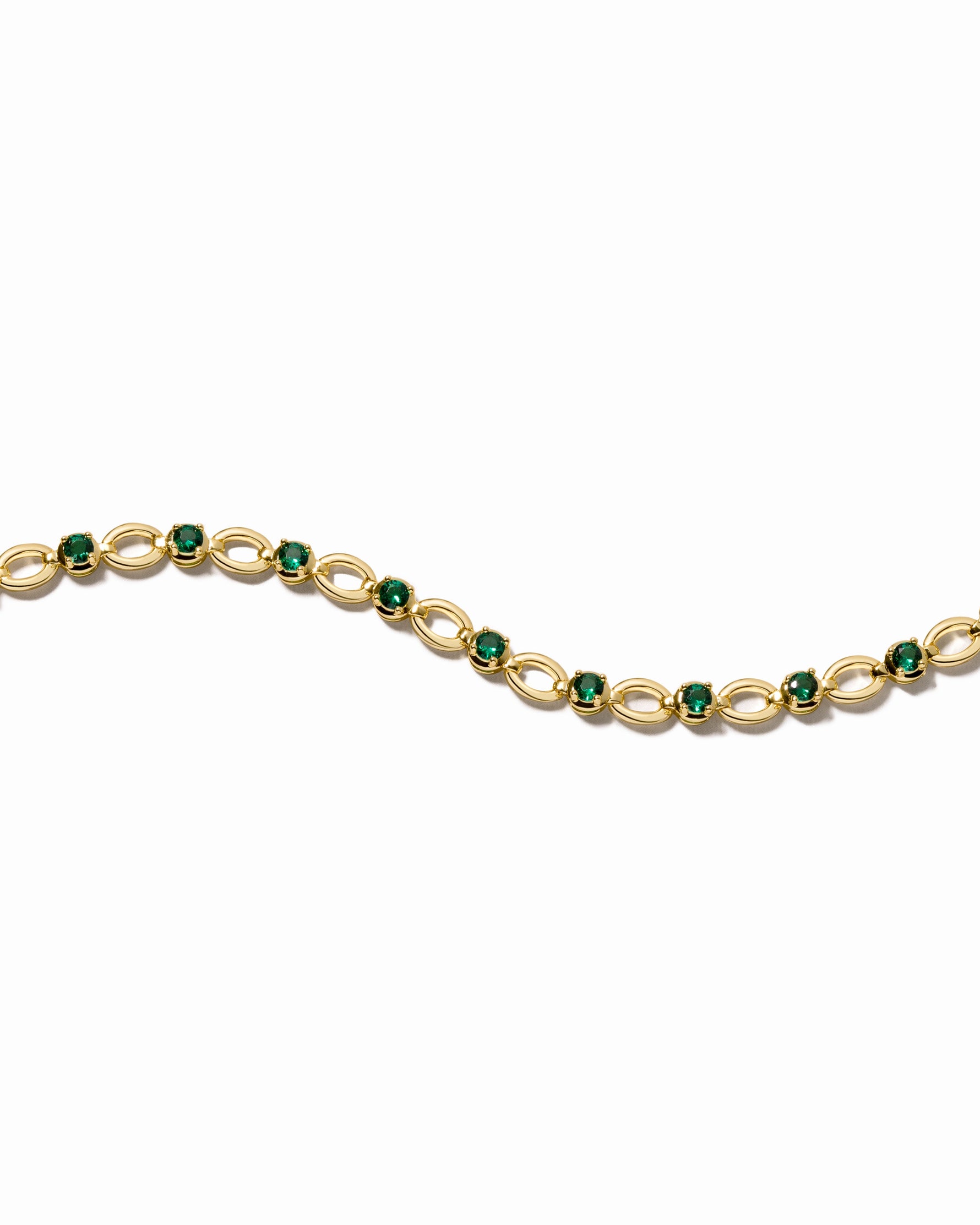 gold emerald green tennis bracelet