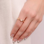 Model wearing june birthstone ring 