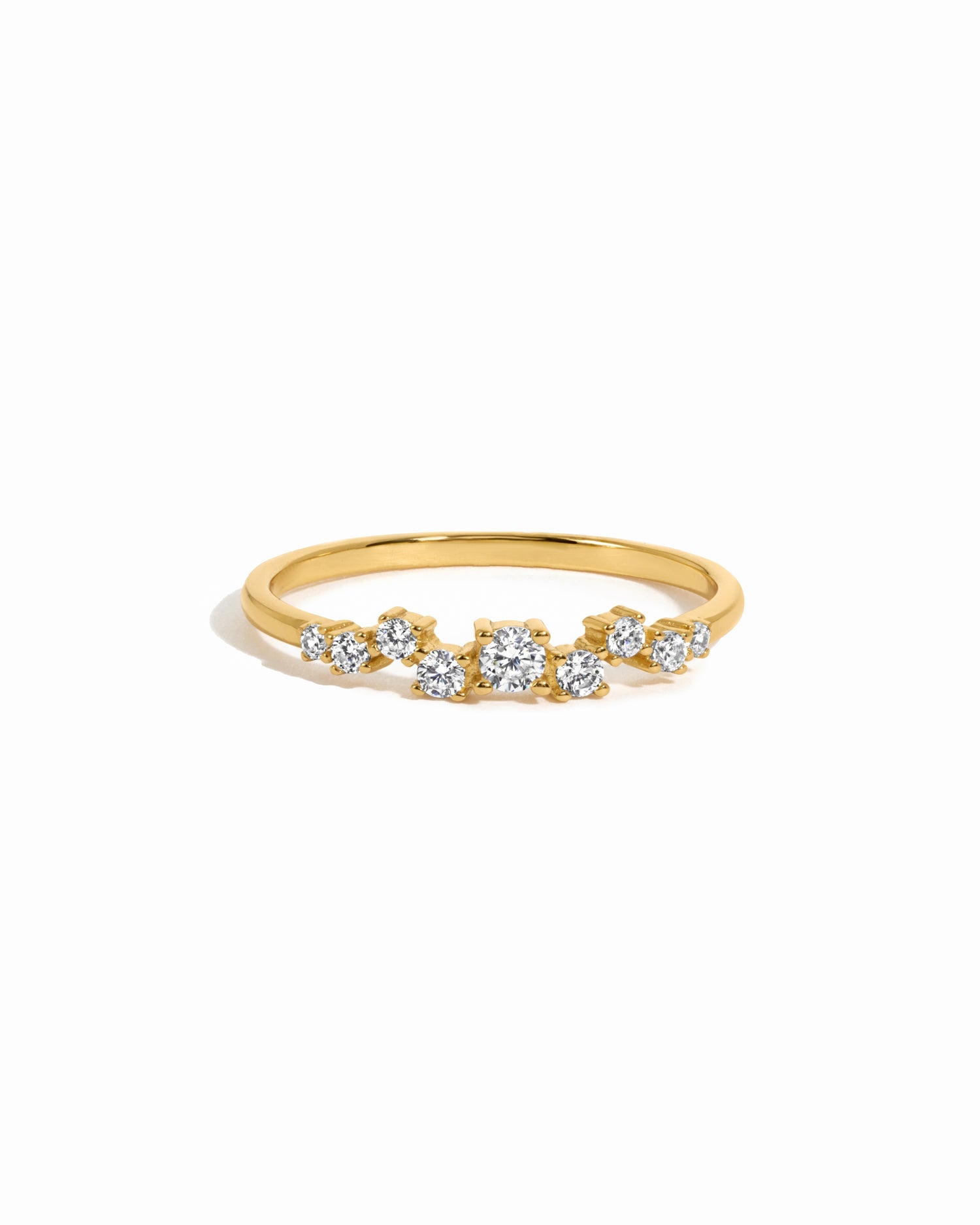 Gold diamond stacking ring 