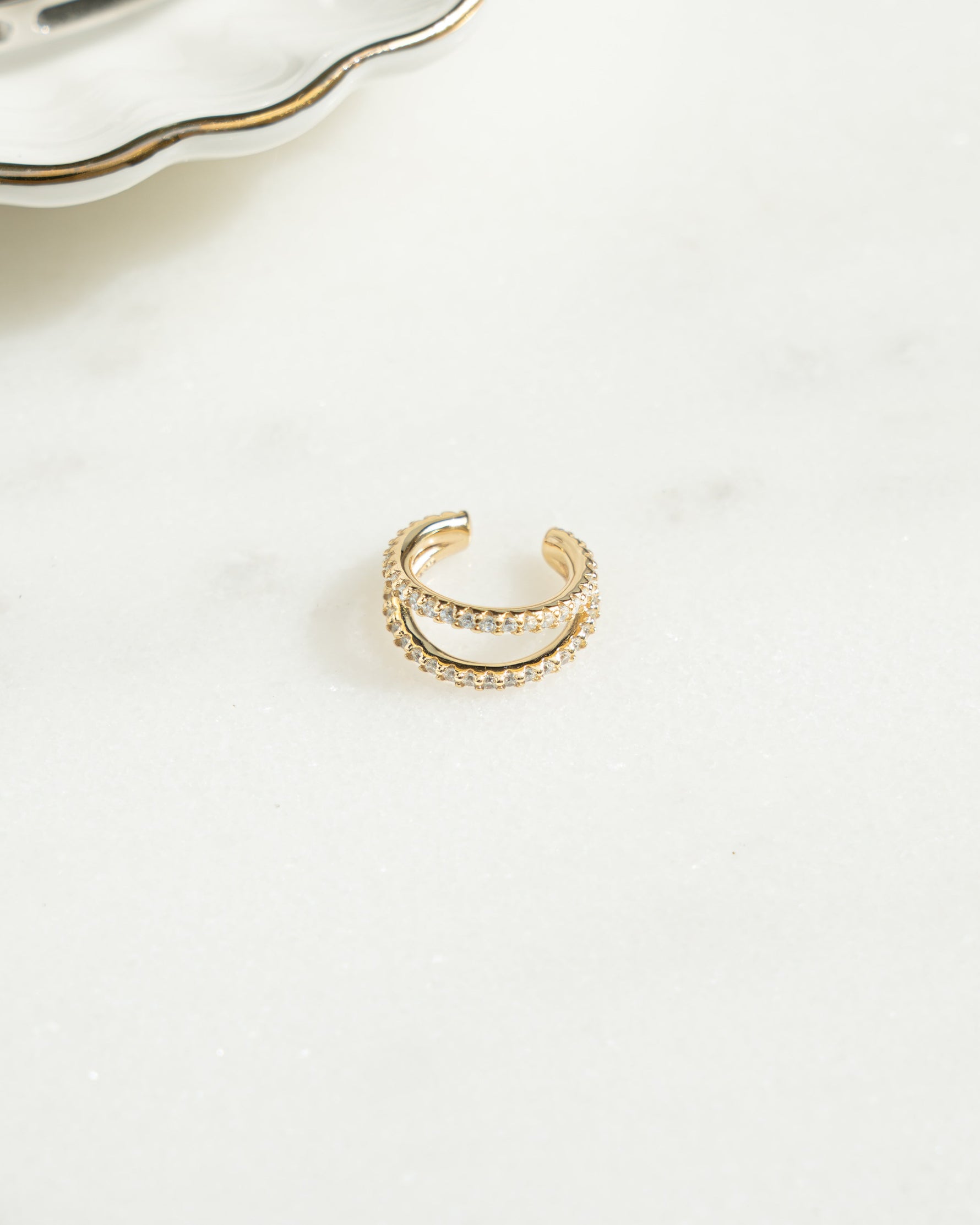 diamond double row ear cuff