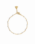 gold white enamel beaded bracelet