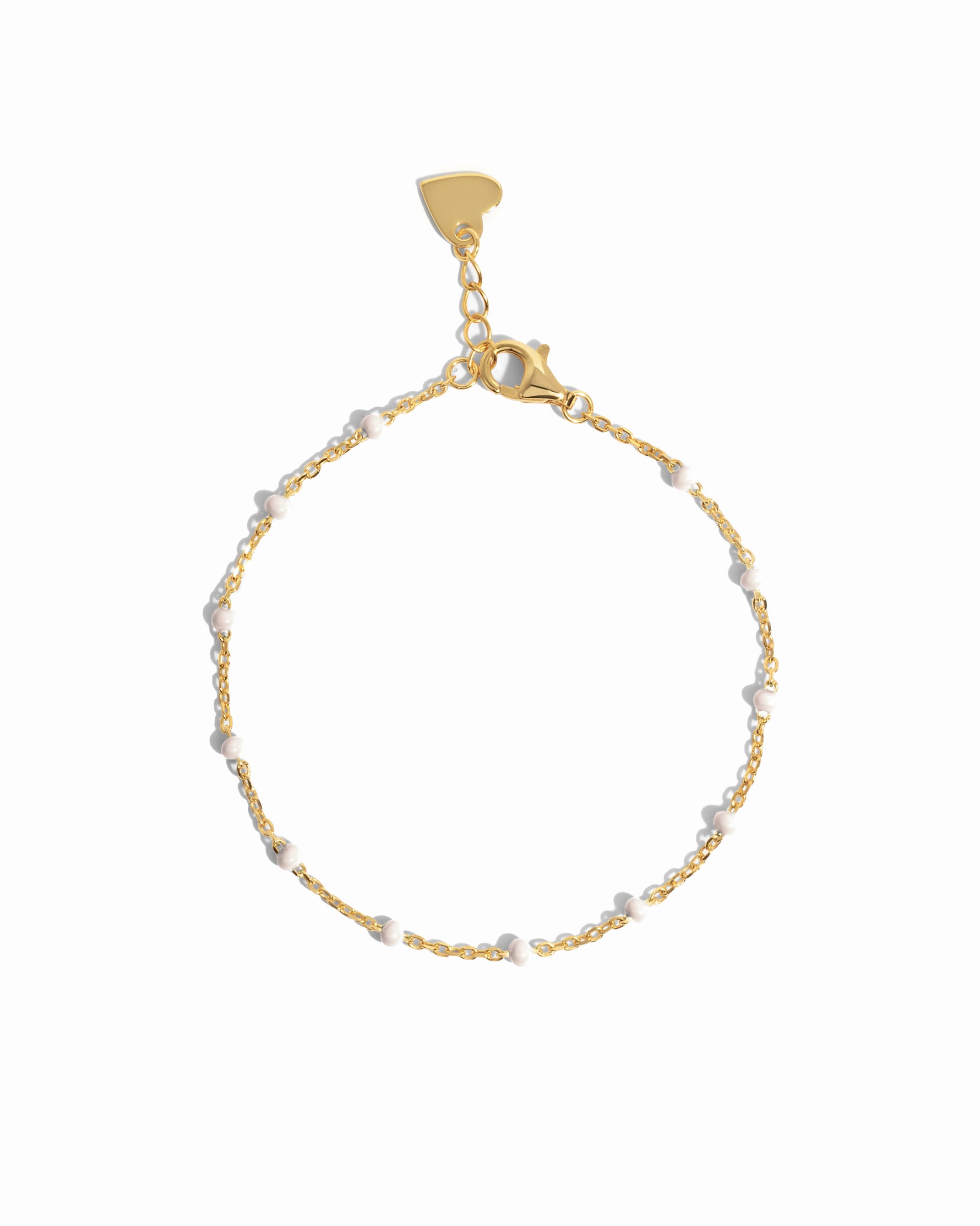 gold white enamel beaded bracelet