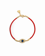 red string gold evil eye bracelet