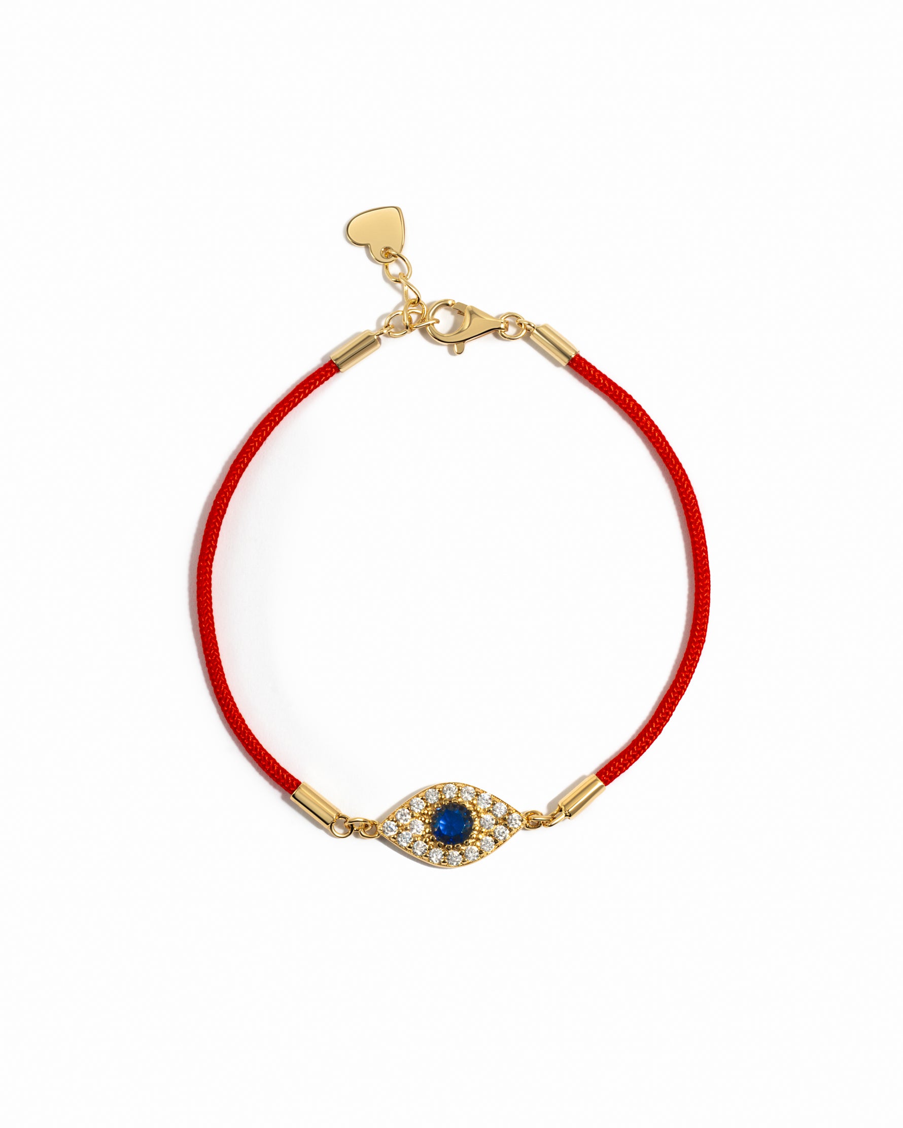 red string gold evil eye bracelet