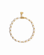 pearl bracelet with gold accents