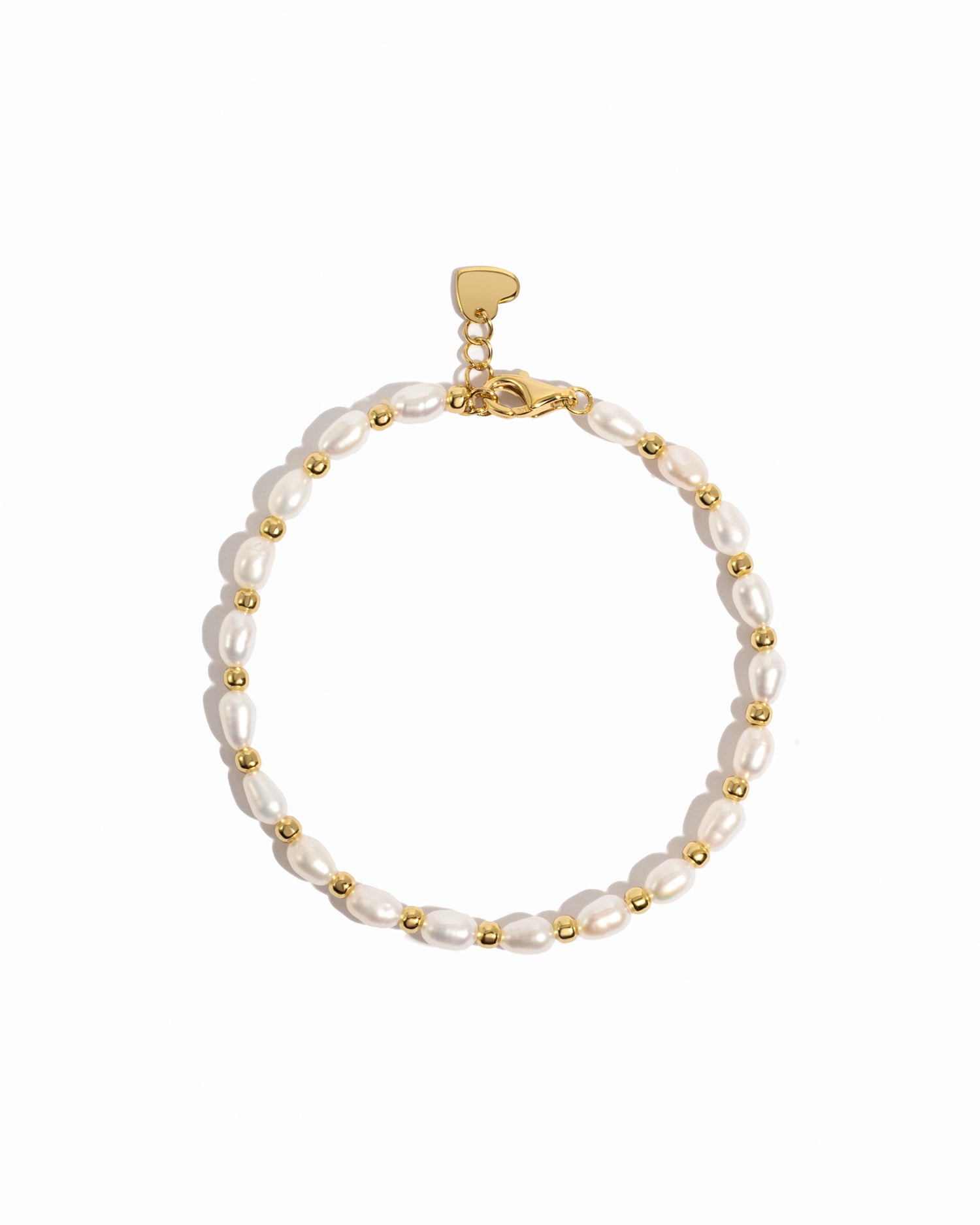 pearl bracelet with gold accents
