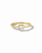 gold bezel heart ring