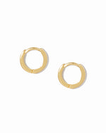 Gold huggies on a white background