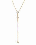 Gold diamond lariat necklace