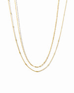dainty layering necklace set in gold