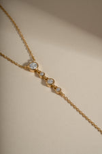 Gold lariat bridal necklace 