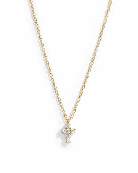 アクセサリー eimy jewelry Tiny Dia Necklace Tiny Dainty Diamond Cross Necklace – Sami Jewels