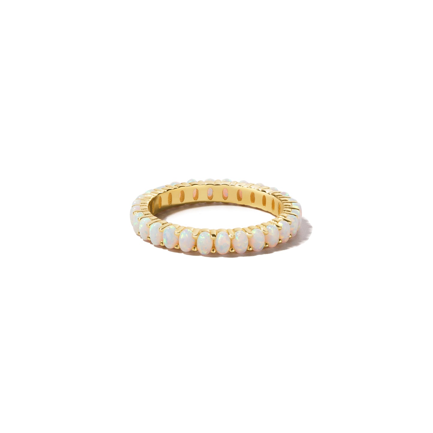 gold opal eternity ring