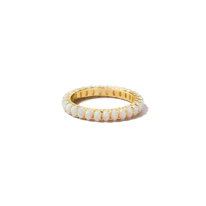 gold opal eternity ring