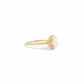 side view of solitaire oval opal ring with cz diamonds 