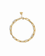 gold rectangle paperclip chain bracelet