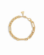 Gold chain bracelet on a white background