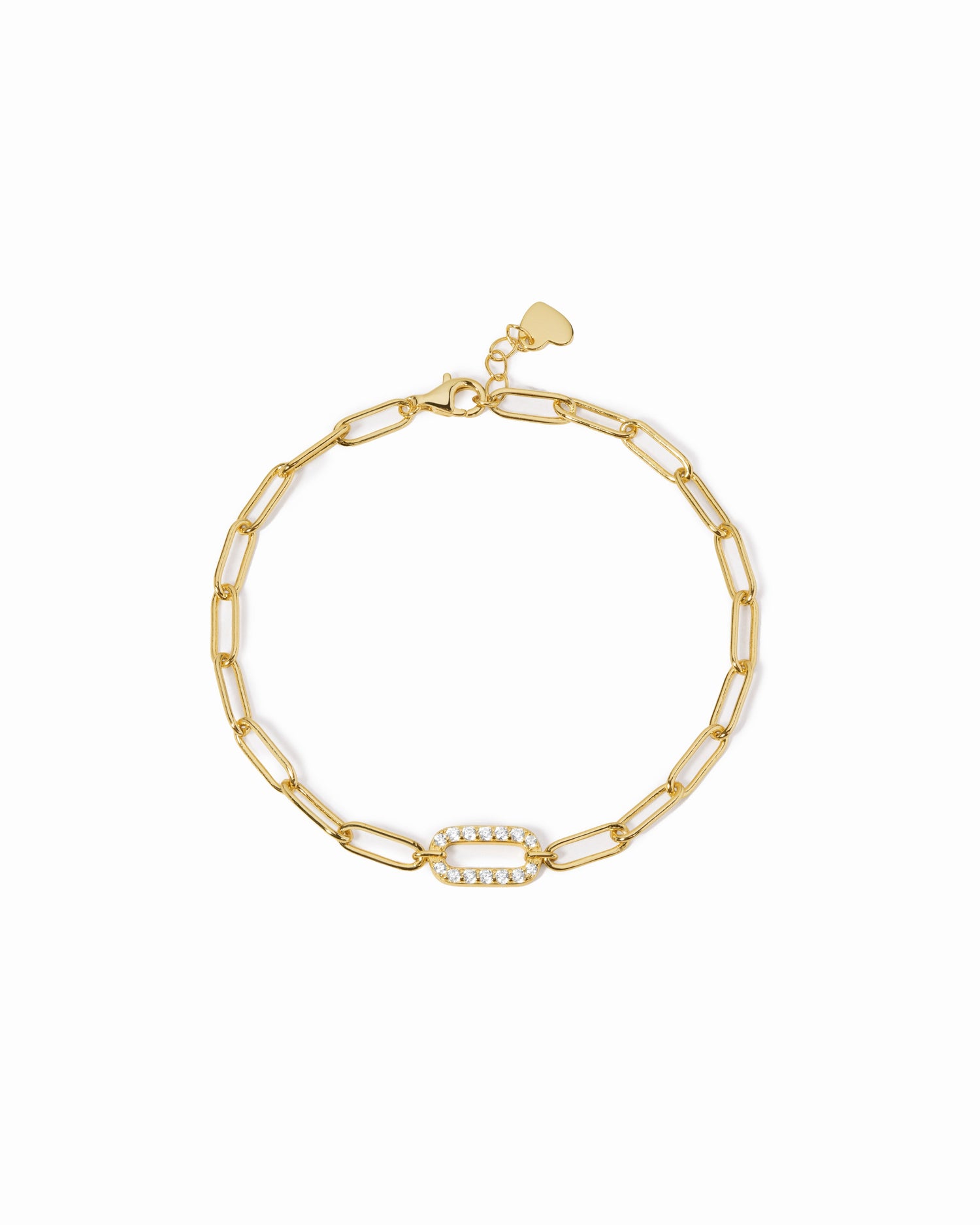 paperclip bracelet with diamond paperclip charm 