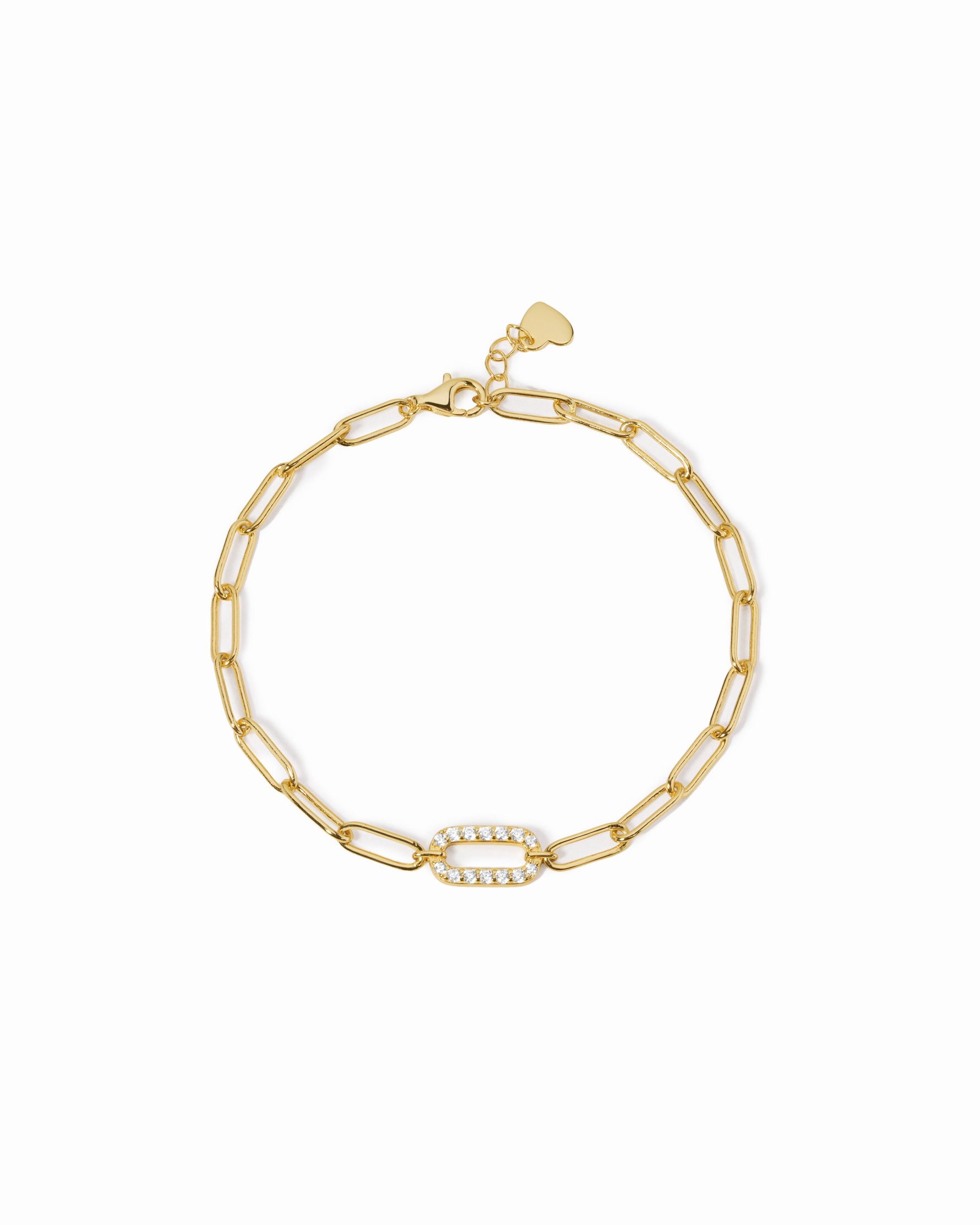 paperclip bracelet with diamond paperclip charm 