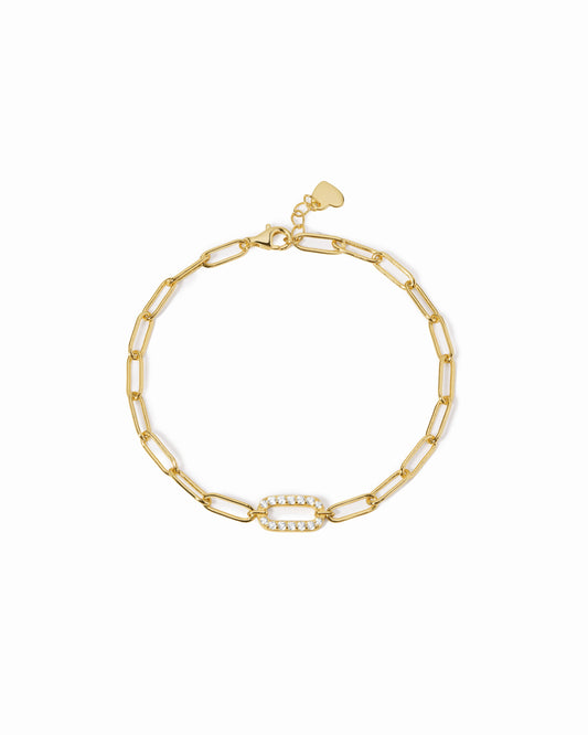 paperclip bracelet with diamond paperclip charm 
