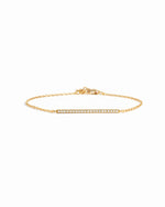 gold pave bar chain bracelet