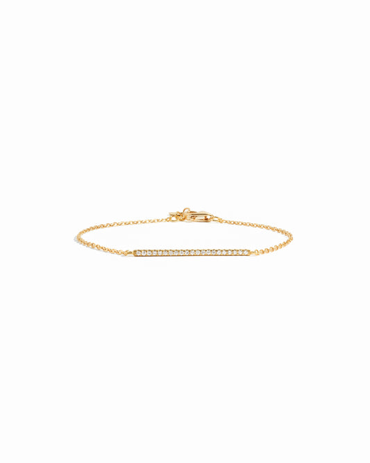 gold pave bar chain bracelet