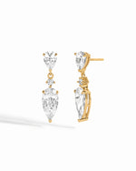 Gold pear cut drop earrings 
