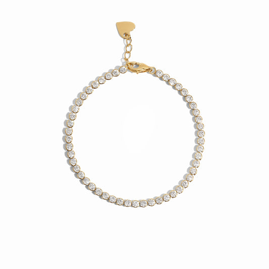 3mm Round Gold Tennis Bracelet