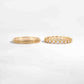 Dainty gold Duo Form Rings on white background