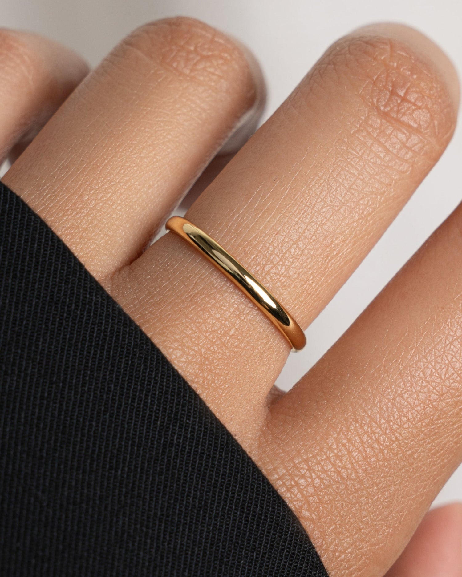 model wearing gold 