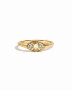 gold opal evil eye ring