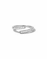 sterling silver open spiral cz ring