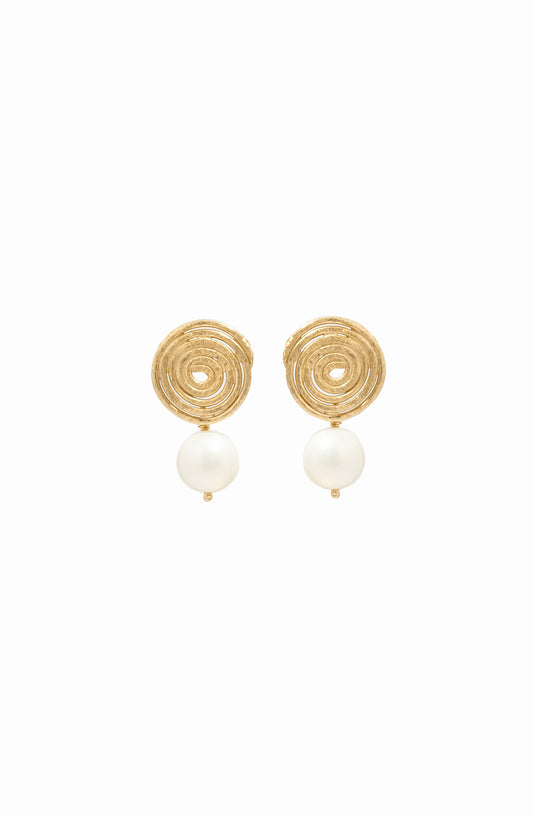 boho earrings featuring spiral earrings with a dangle drop earring design