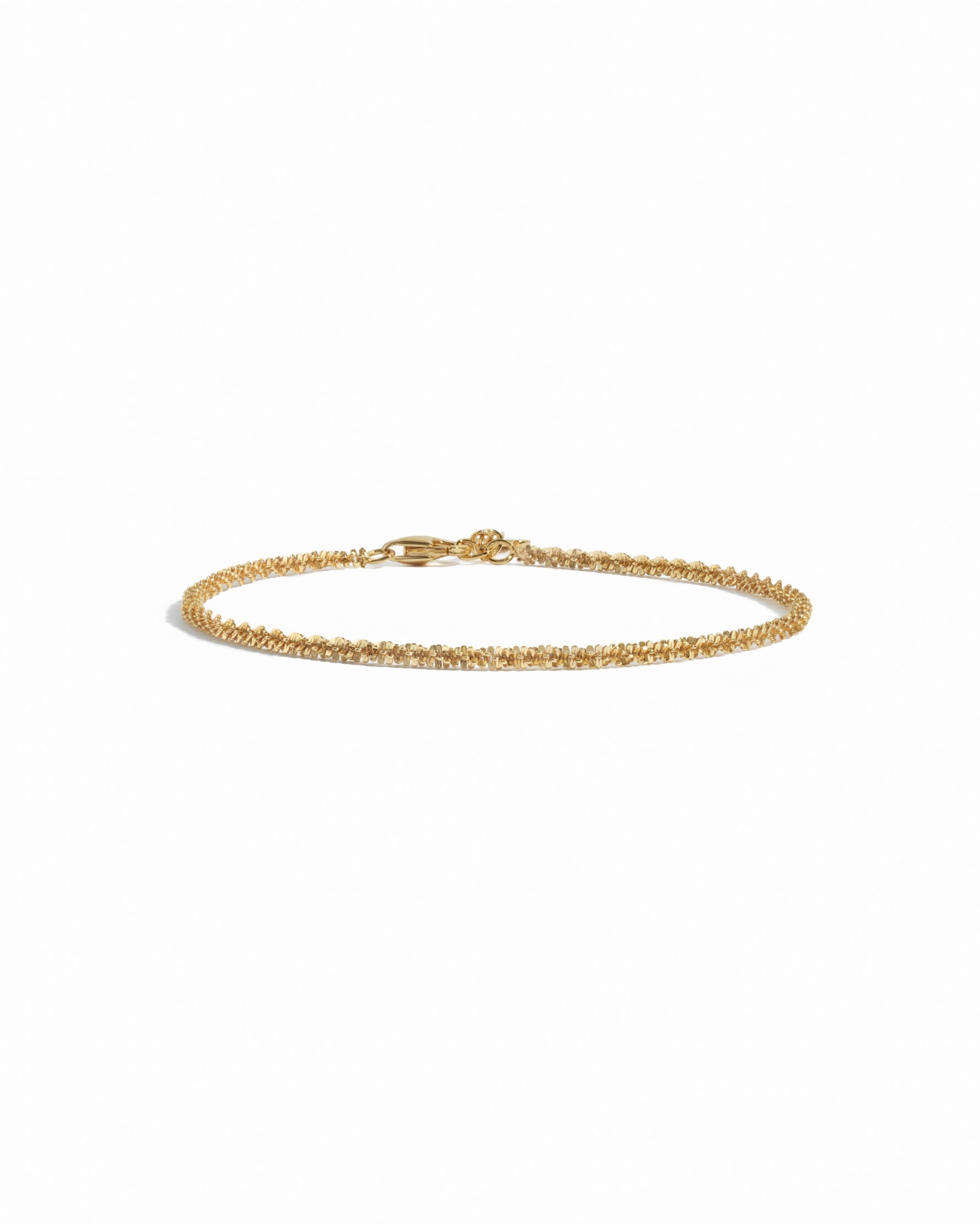 silver stacking bracelet in gold