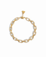 gold chunky pave paperclip bracelet