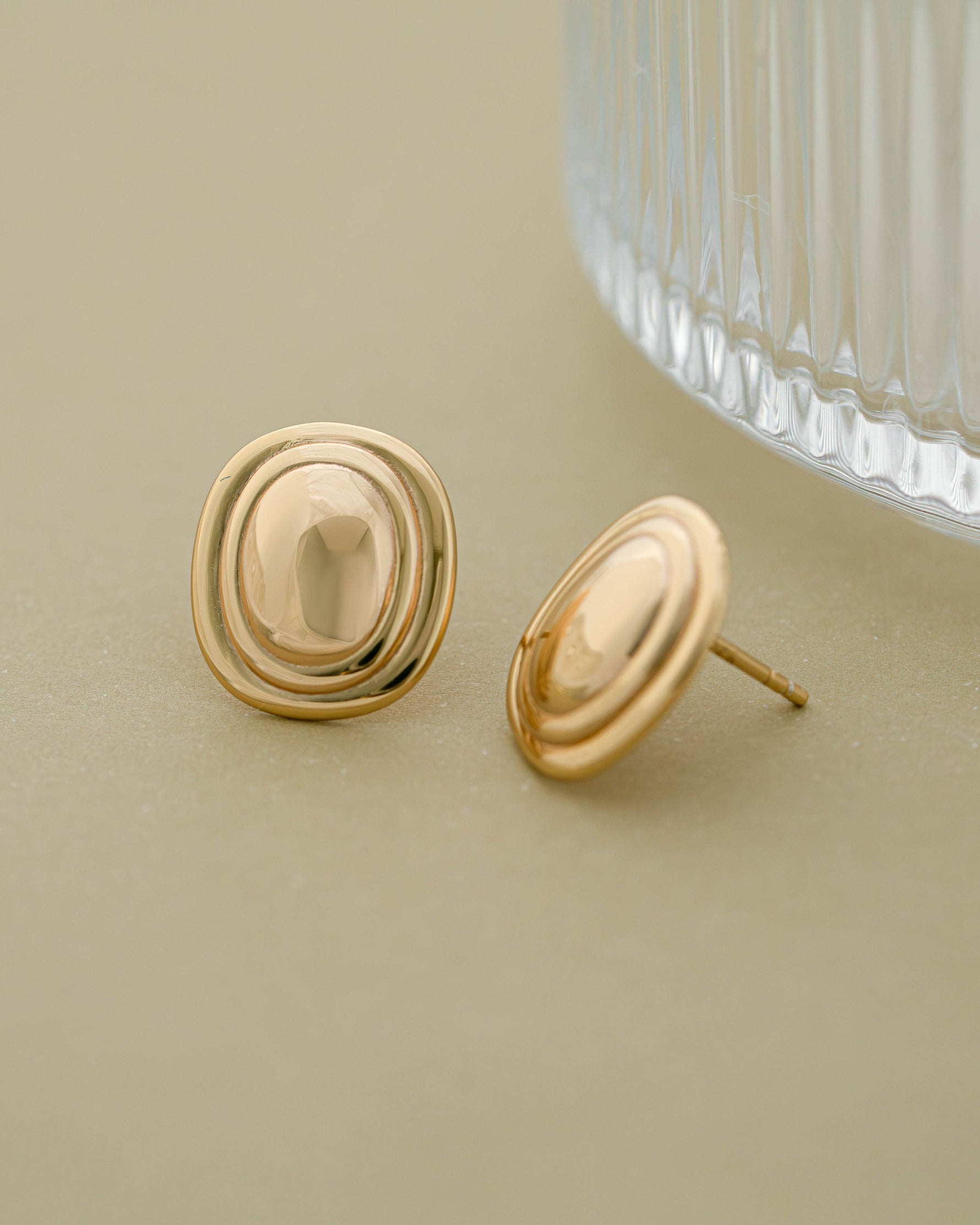Gold modern small earrings 