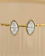 Gold cubic zirconia vintage earrings 