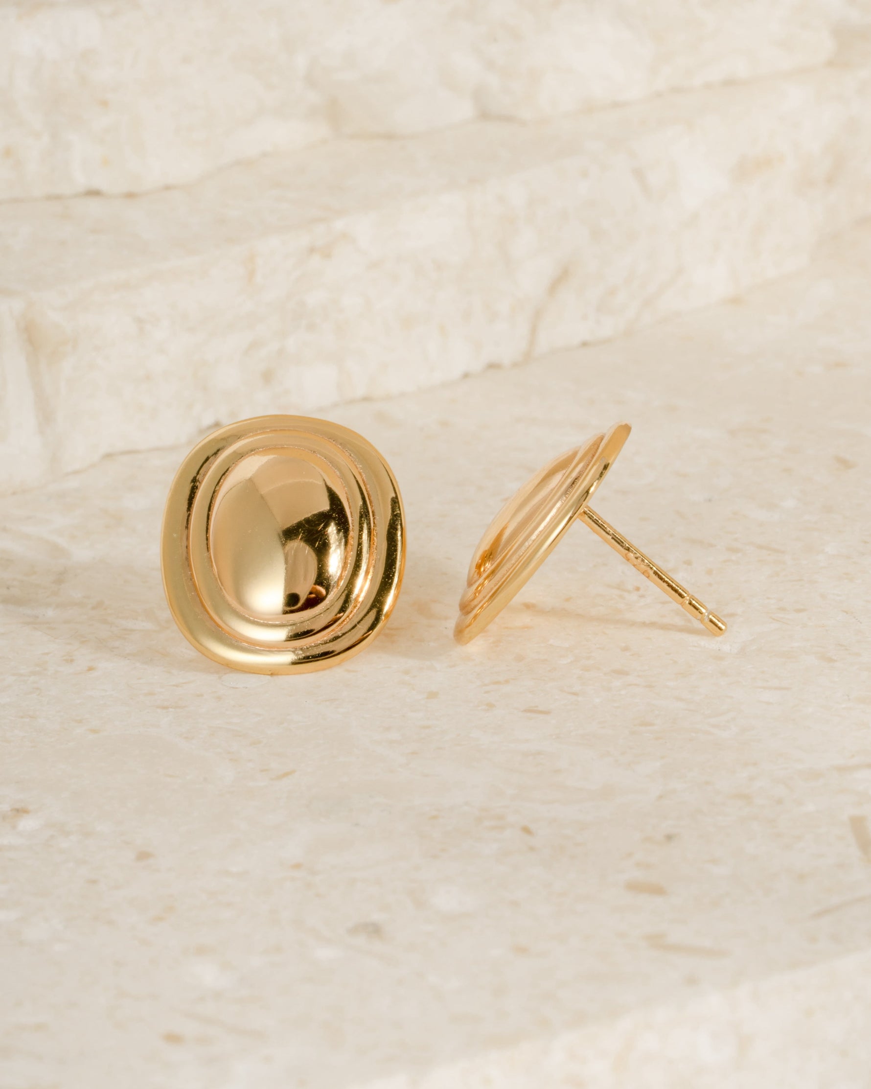 Gold modern statement earrings