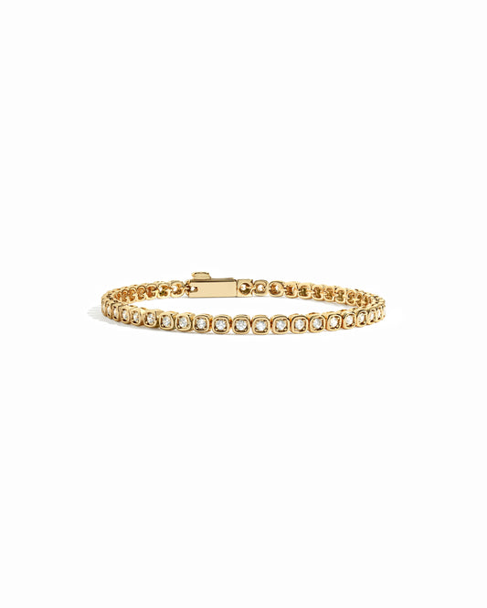 gold square tennis bracelet