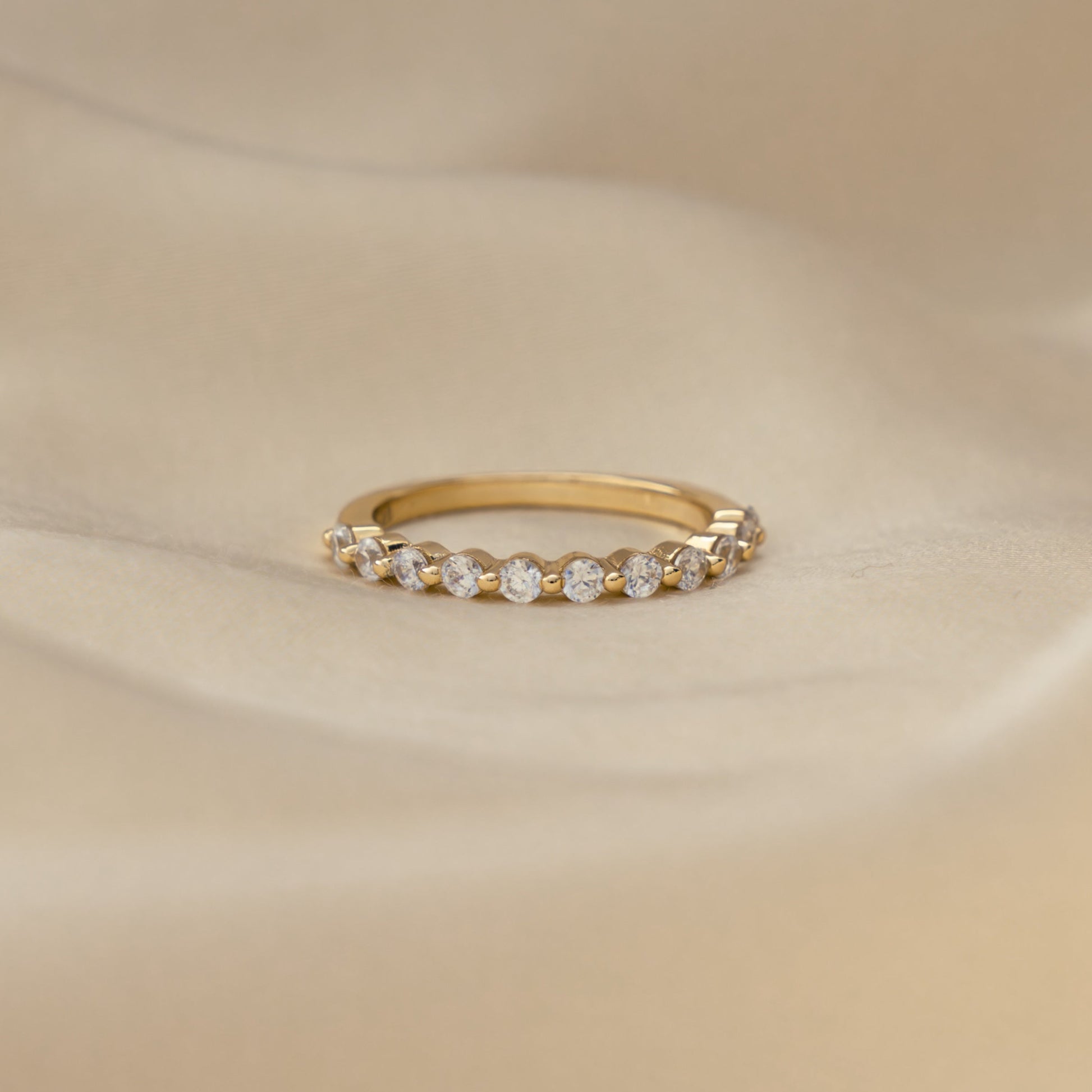 closeup image of dainty gold ring
