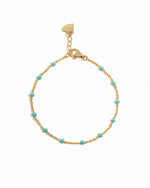gold turquoise beaded bracelet