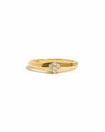 Gold vintage stacking ring on a white background