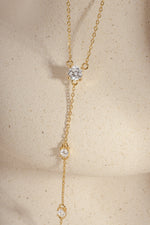 Gold chain lariat necklace 