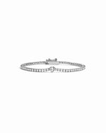 silver heart charm tennis bracelet
