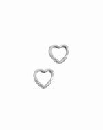 Sterling Silver Heart Shaped Hoop Earrings for Her