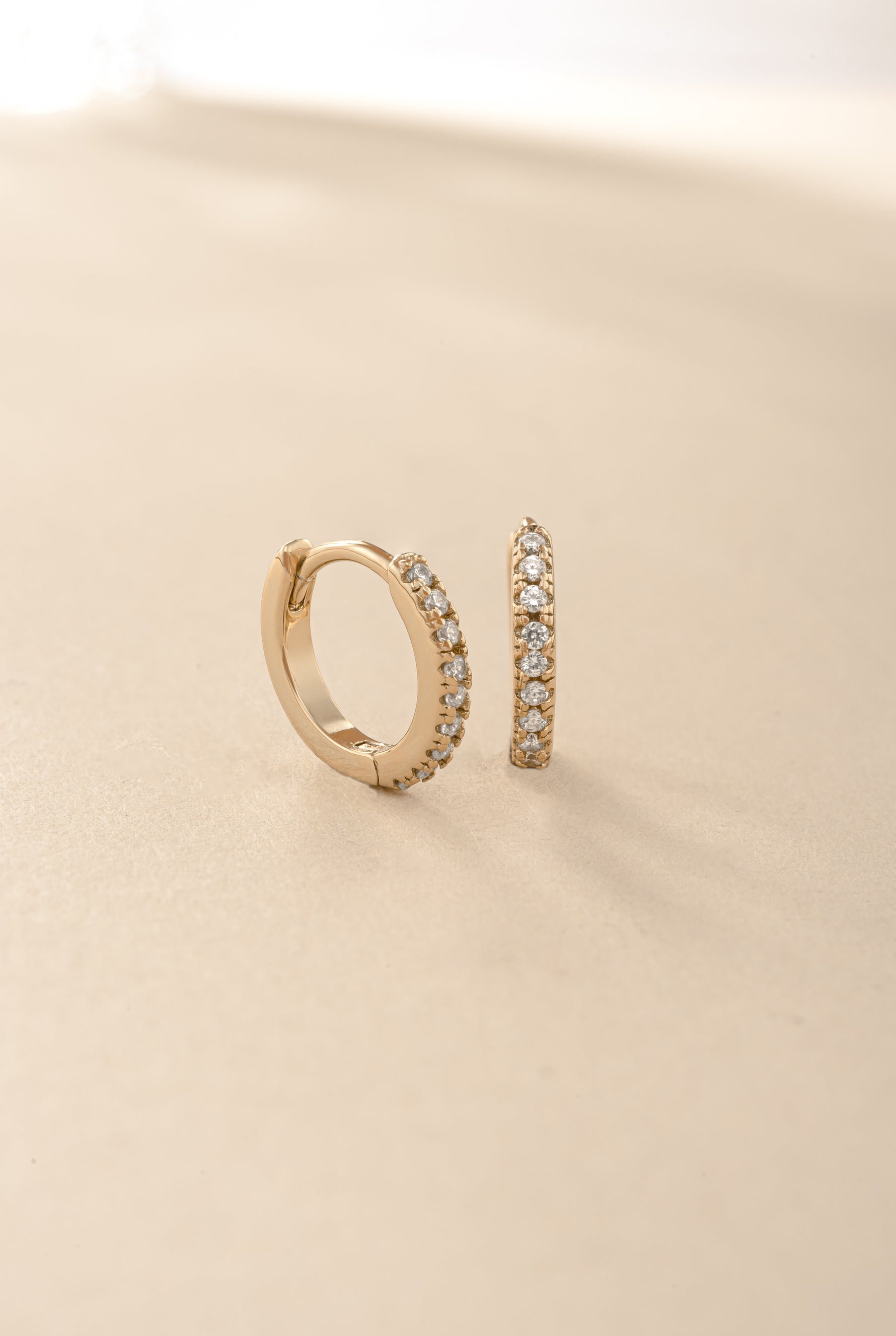 gold huggie hoop earring