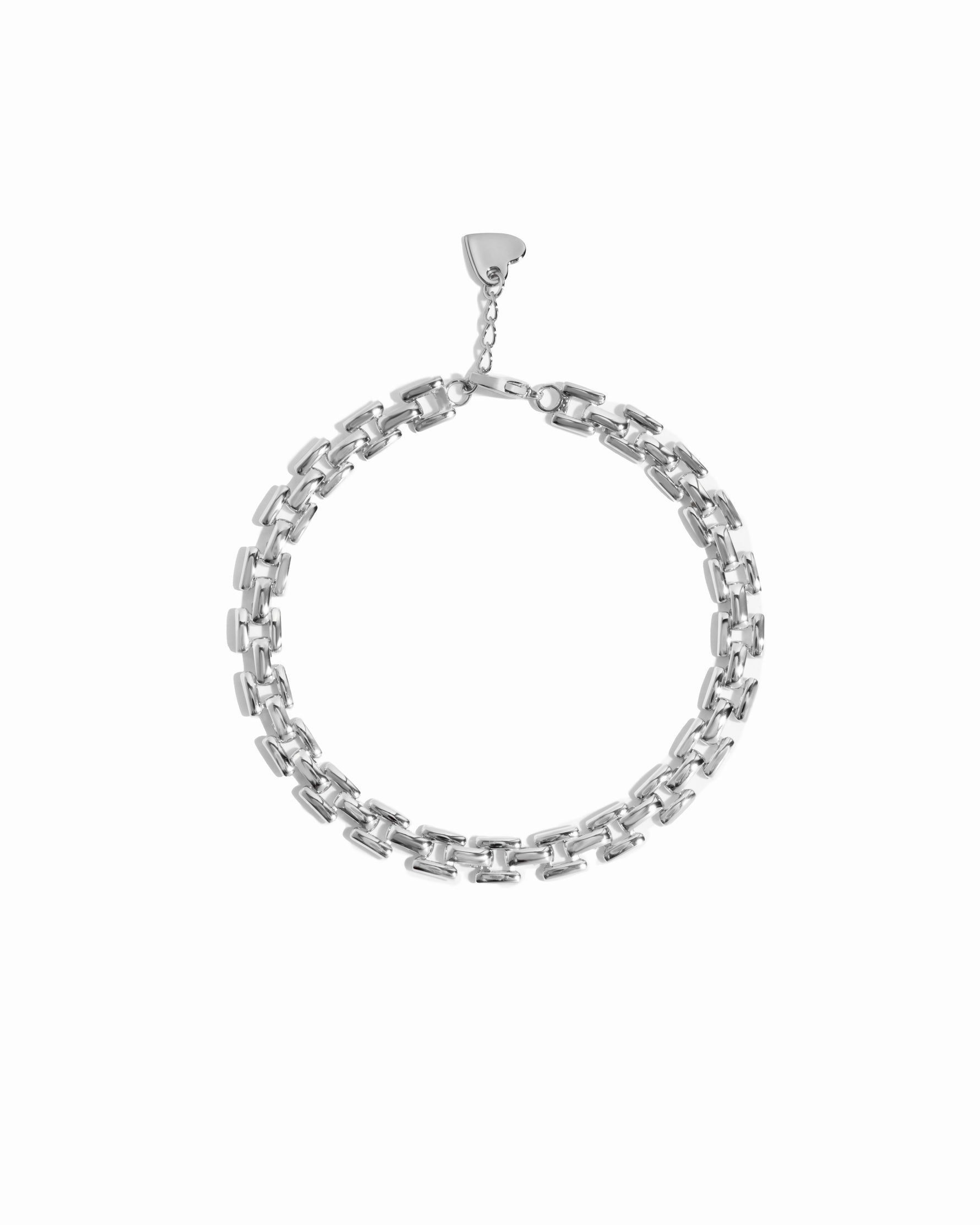 silver chain link tennis bracelet 