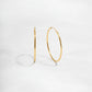 Closeup image of thin hoop earrings