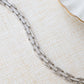 silver chunky bracelet with cubic zirconia diamonds on silver chain