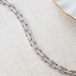 silver chunky bracelet with cubic zirconia diamonds on silver chain